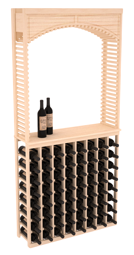 картинка Стеллаж с аркой (8х8) для бутылок вина, со столешницей, 64 бутылки (98х195х32) от магазина Полка Вин+