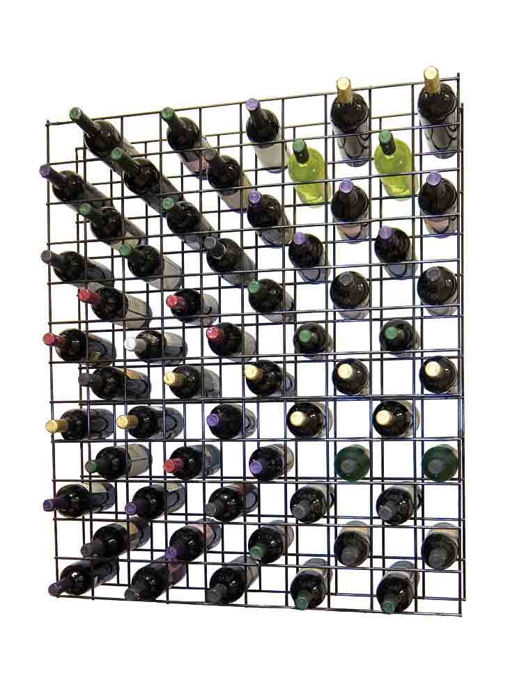 картинка Стеллаж металл сетка для хранения 130 бутылок (100 х 130 х 25), чёрный матовый от магазина Полка Вин+