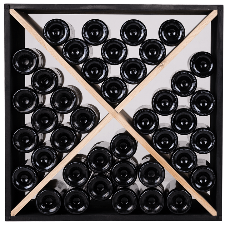 картинка Куб-Стеллаж для бутылок вина (60 х 60 х 30), 40 бутылок, Х-вставка от магазина Полка Вин+