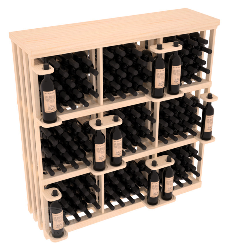 картинка Стеллаж 117 бутылок горизонтальное хранение (116х34х116) со столешницей от магазина Полка Вин+