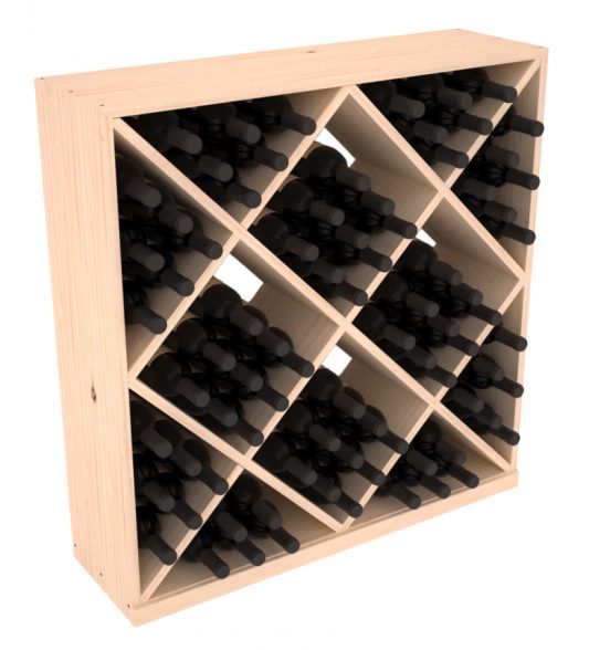 картинка Стеллаж Куб Алмаз на 82 бутылки (88х90х30) от магазина Полка Вин+