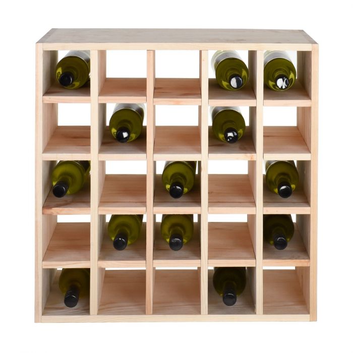картинка Куб-Стеллаж для бутылок вина (60 х 60 х 30), решётка, 25 бутылок, Цвет: Дуб, лак от магазина Полка Вин+