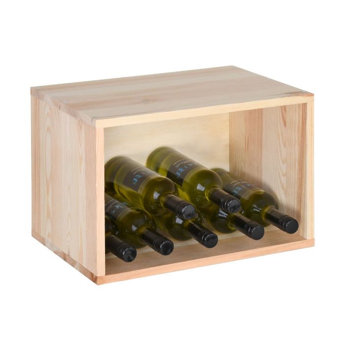 картинка Стеллаж для бутылок вина (45 х 30 х 30), 18 бутылок, без вставок, Цвет: Дуб, лак от магазина Полка Вин+