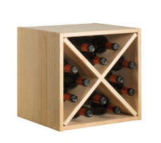 картинка Полка - куб с Х-вставкой на 12 бутылок (36 х 36 х 30) от магазина Полка Вин+