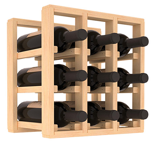 картинка Настольный стеллаж для вина  - 3 стойки, 9 бутылок (38смх38смх30см) от магазина Полка Вин+