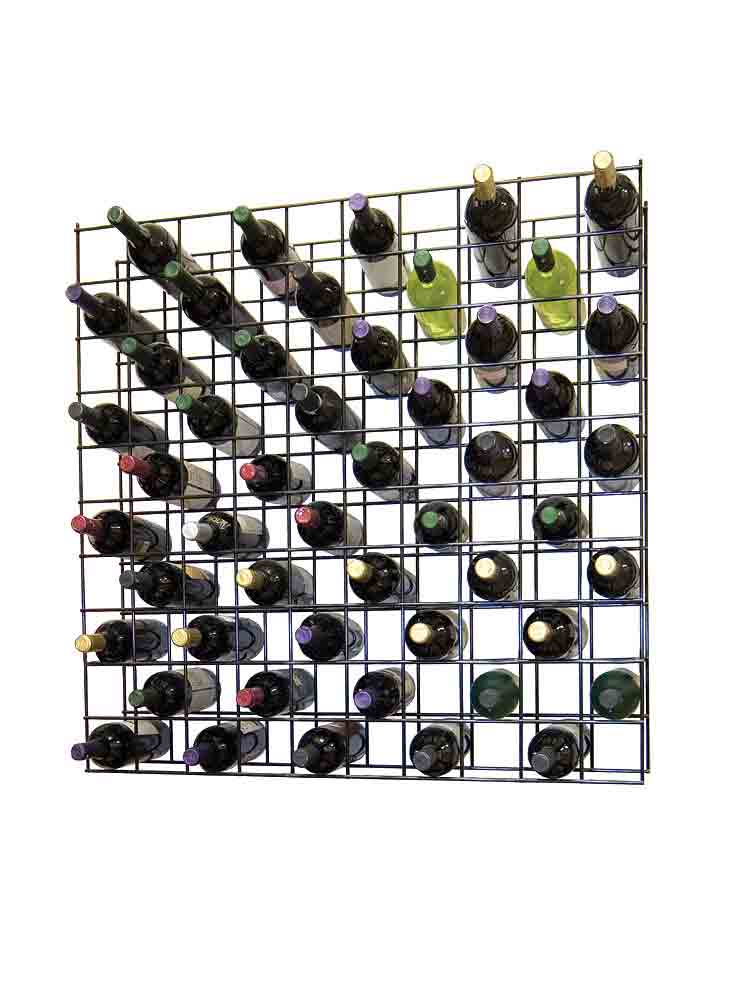 картинка Стеллаж металл сетка для хранения 100 бутылок (100 х 100 х 25), чёрный матовый от магазина Полка Вин+