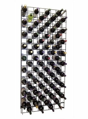 картинка Стеллаж металл сетка для хранения 152 бутылки (80 х 190 х 25), чёрный матовый от магазина Полка Вин+