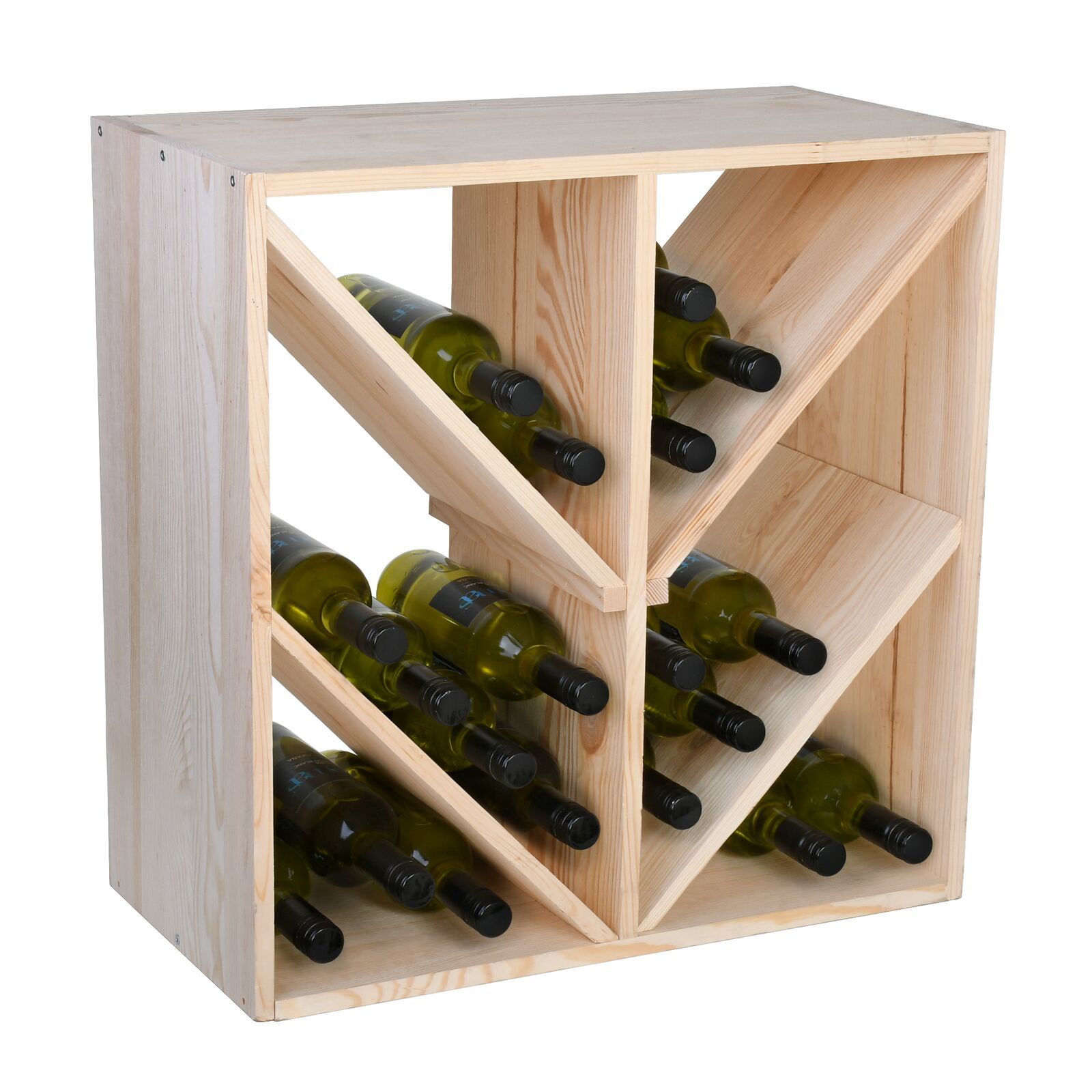 картинка Куб-Стеллаж для вина (60 х 60 х 30), 6 диагональных отделений, на 38 бутылок  от магазина Полка Вин+