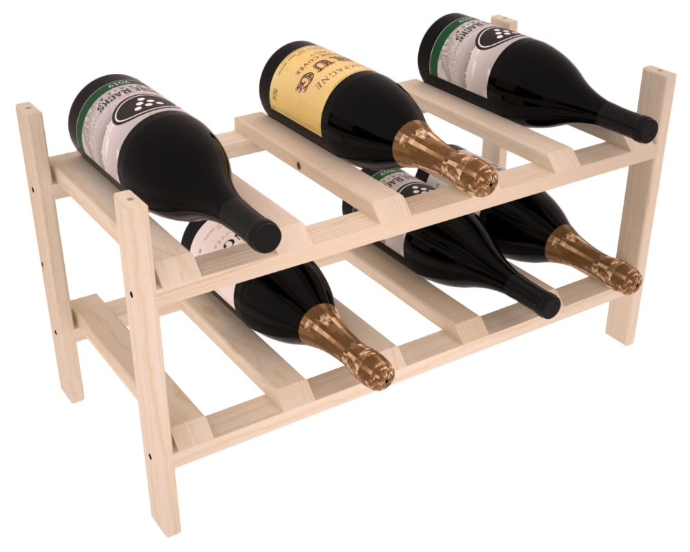 картинка Широкий стеллаж для 10 больших бутылок вина Магнум 1.5L (62смх36смх30см) от магазина Полка Вин+