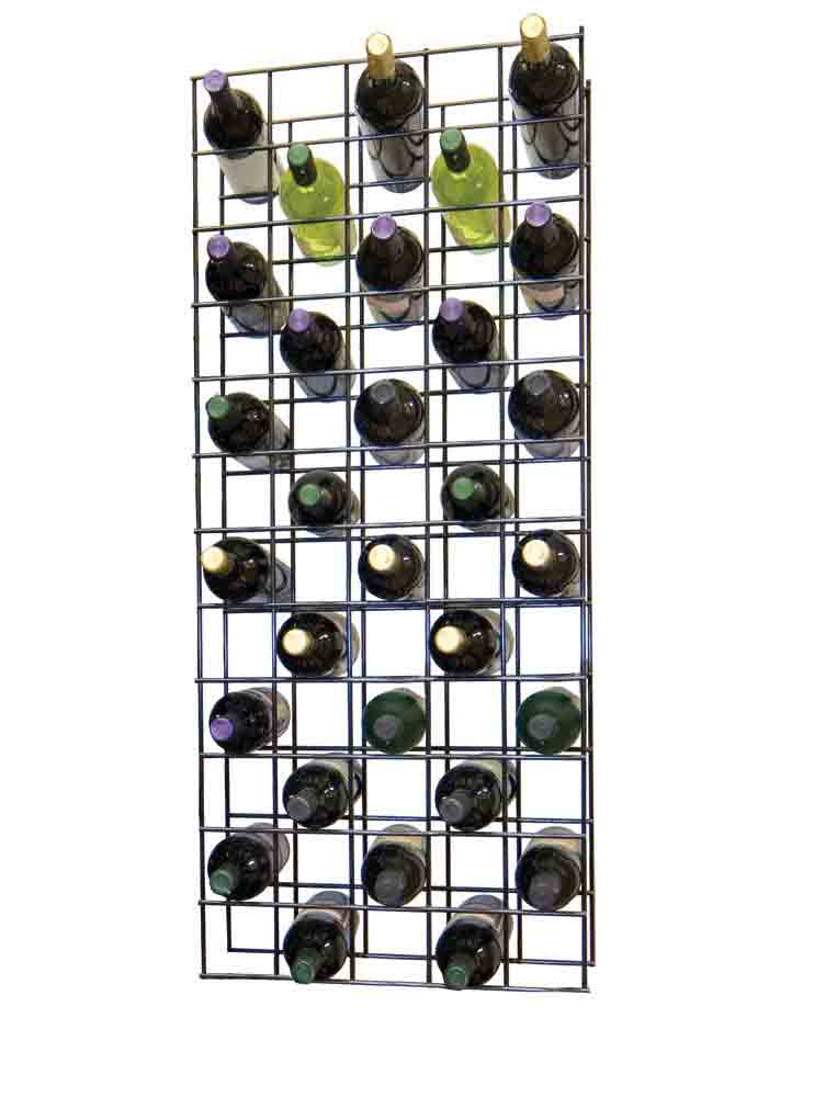 картинка Стеллаж металл сетка для хранения 65 бутылок (50 х 130 х 25), чёрный матовый от магазина Полка Вин+
